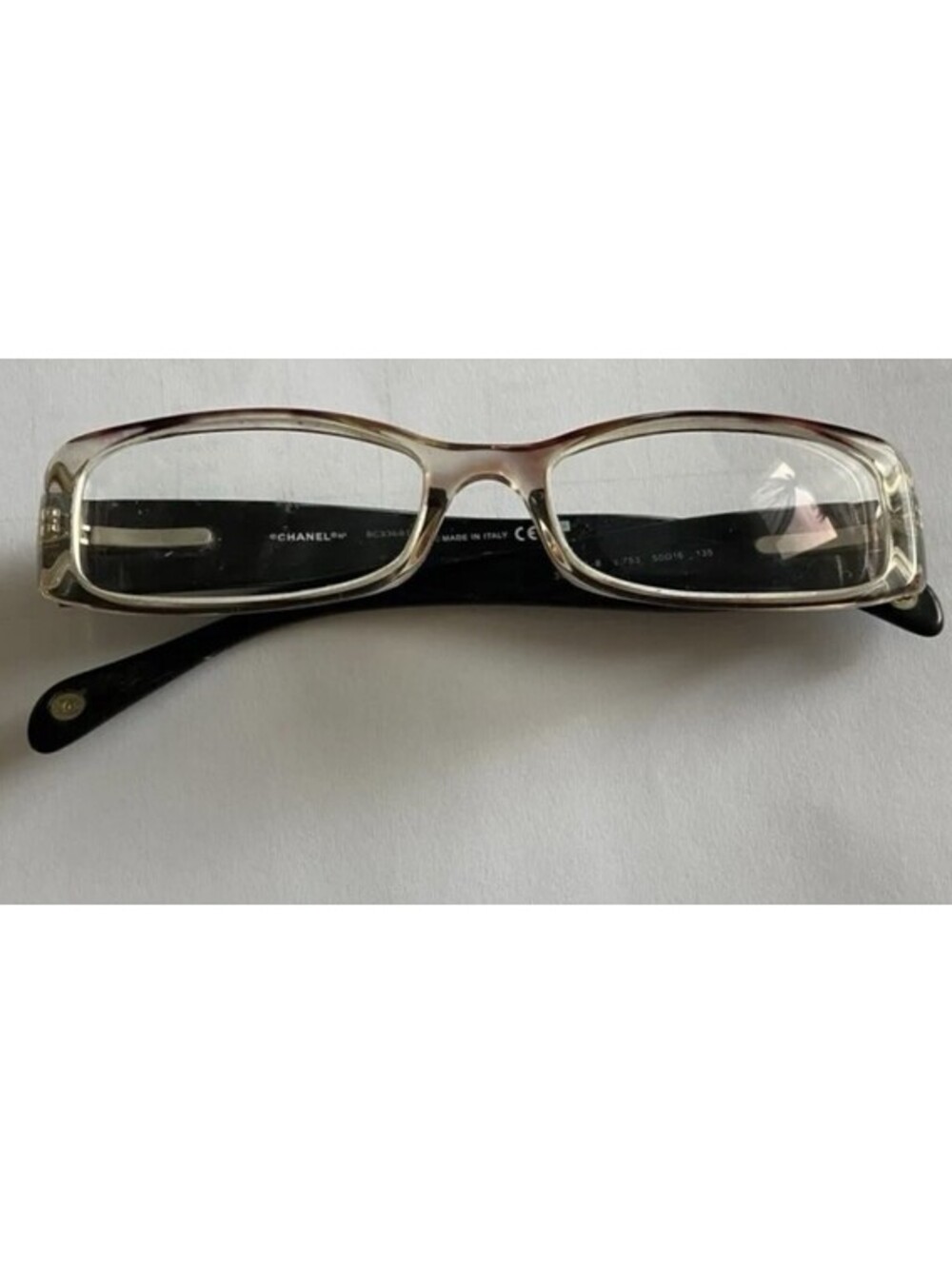 100% Authentic Chanel Crystal/Black Eyeglass Frames 3006-B